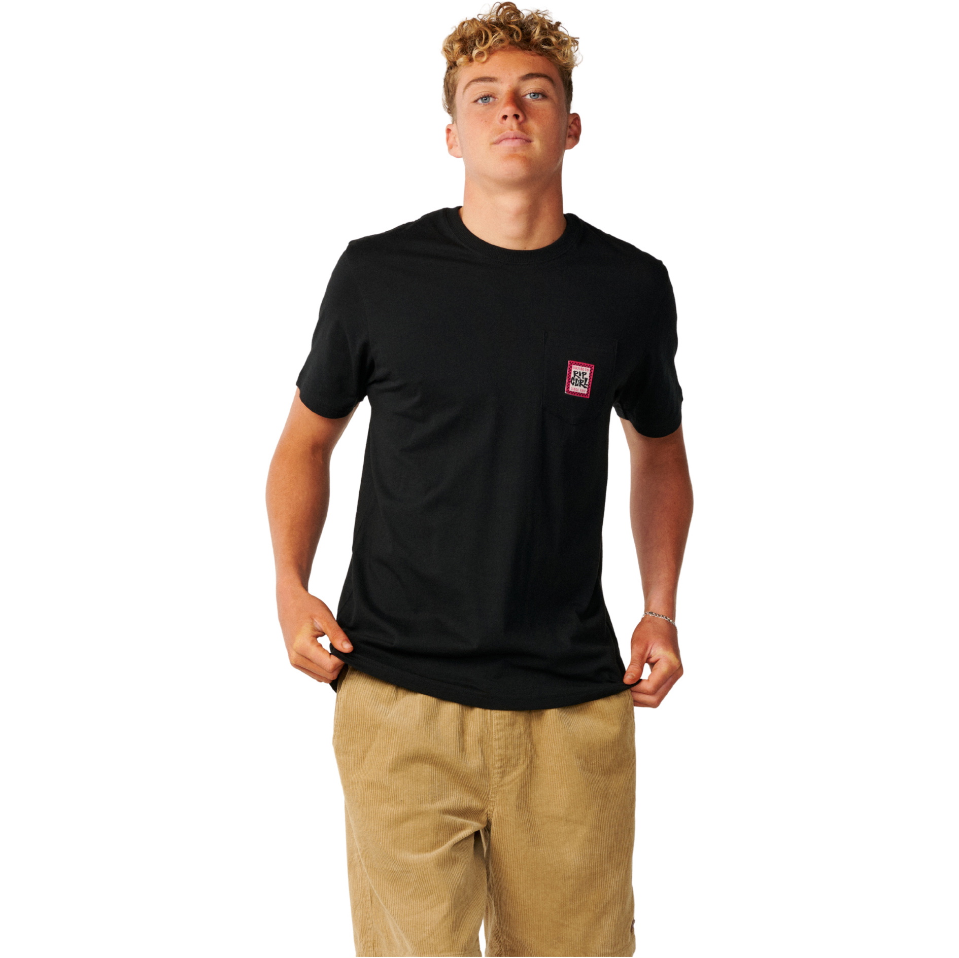 2026 Rip Curl Mens Streamline Pocket Badge T-Shirt 13TMTE - Black